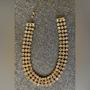 Vintage Pink and Gold Tone Rhinestone Choker Necklace